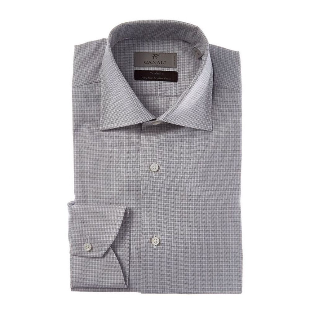 Canali Mens  Dress Shirt, Grey